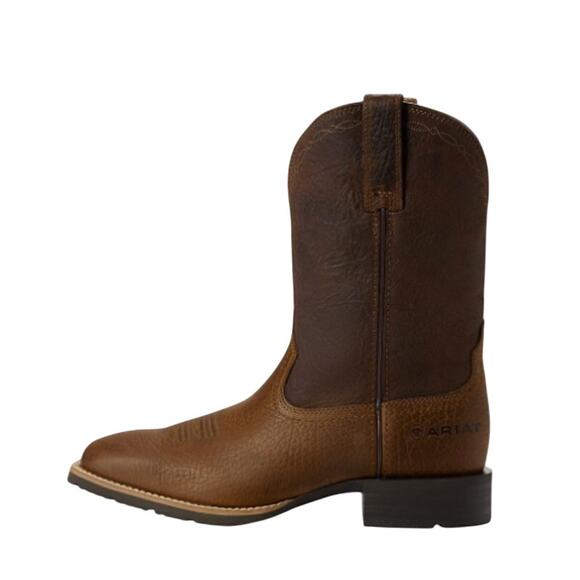 Ariat Mens Hybrid Grit Western Boot US 10 EE Wide EU 44.5 Brown Tan Leather NIB - Picture 1 of 12